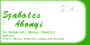 szabolcs abonyi business card